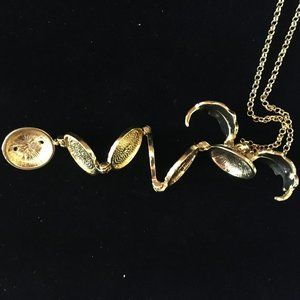 SALE! Locket Holds 4 Photos Gold Wings Long Necklace Pendant ONLY $26 Now!
